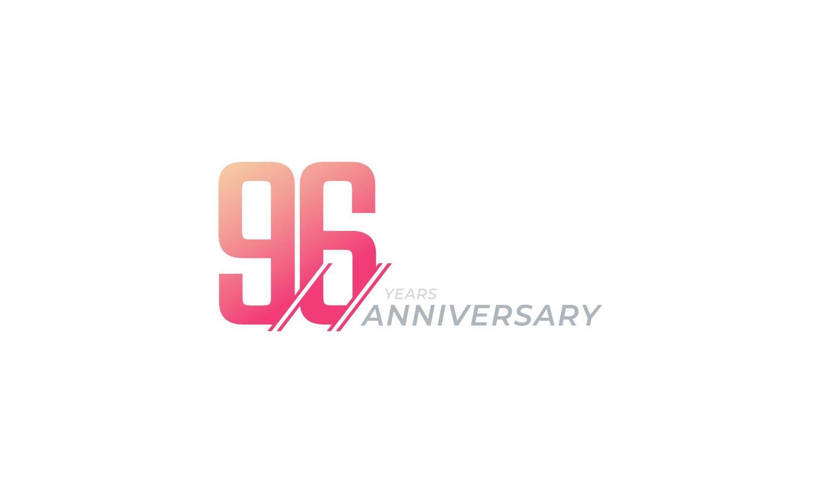 96 Year Anniversary Celebration Vector. Happy Anniversary Greeting Celebrates Template Design Illustration vector