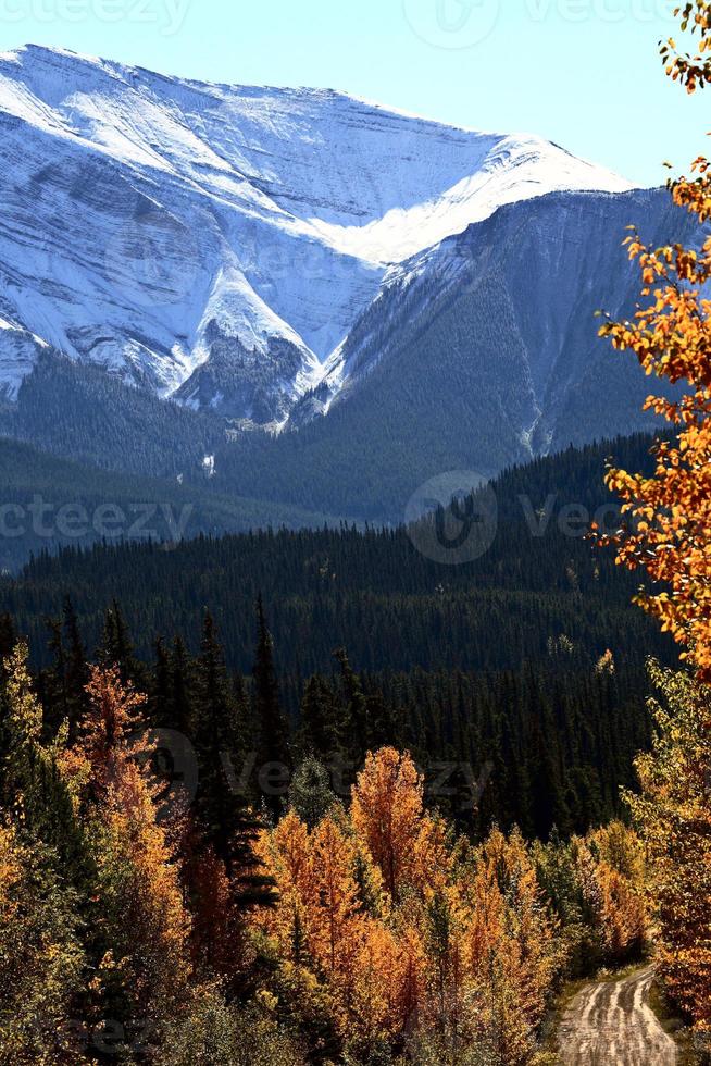 Rocky Mountains in autumn photo
