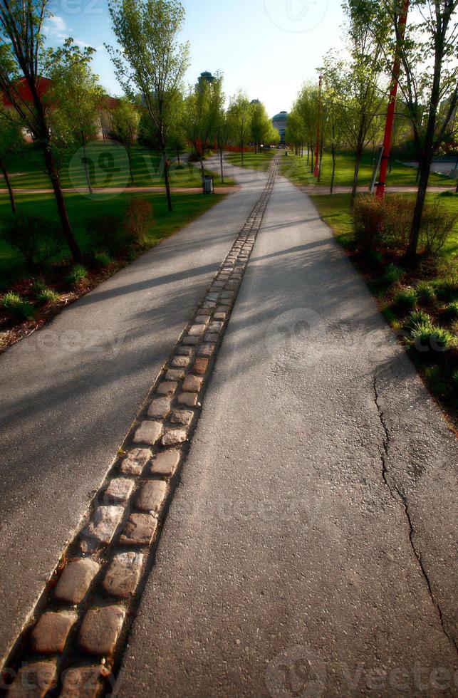 Bike path along Red River in Winnipeg photo