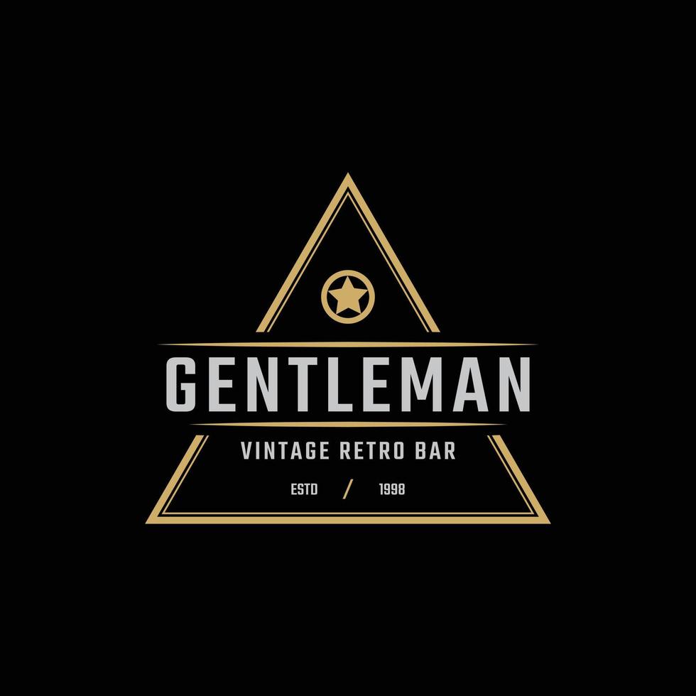 Creative Classic Vintage Retro Label Badge for Gentleman Cloth Apparel Logo Design Inspiration vector