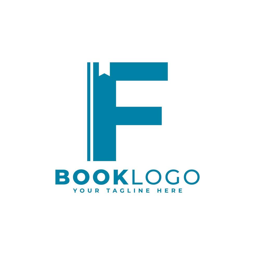diseño del logotipo del libro f inicial de la letra. utilizable para logotipos de educación, negocios y construcción. elemento de plantilla de ideas de diseño de logotipo de vector plano