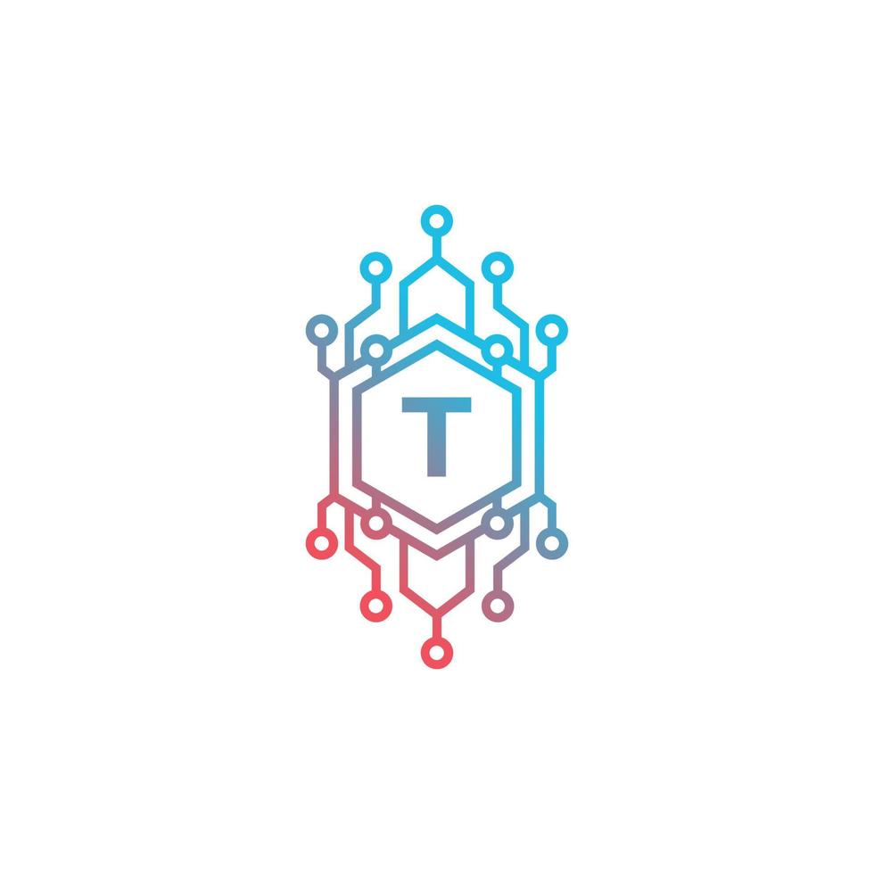 Technology Initial Letter T Logo Design Template Element. vector
