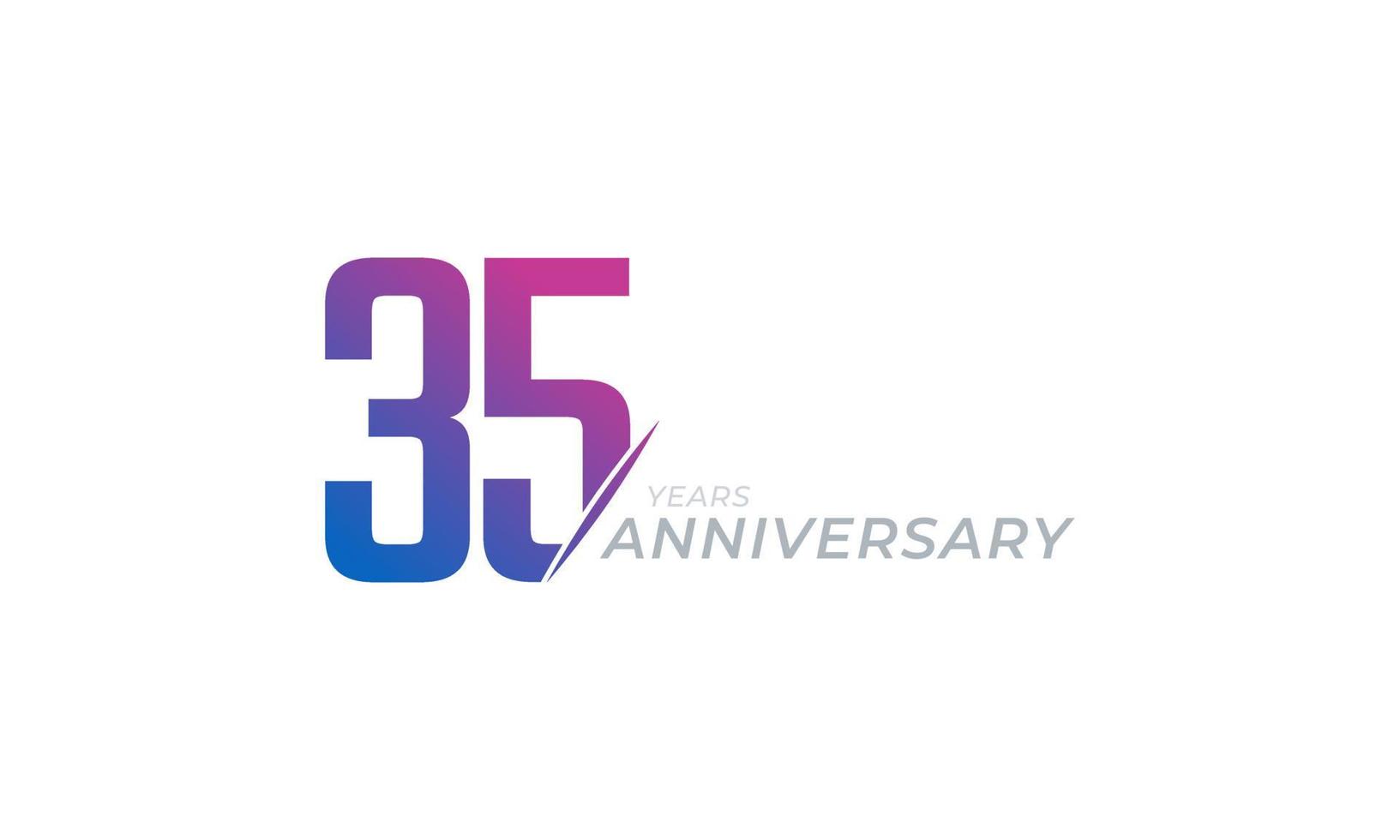 35 Year Anniversary Celebration Vector. Happy Anniversary Greeting Celebrates Template Design Illustration vector