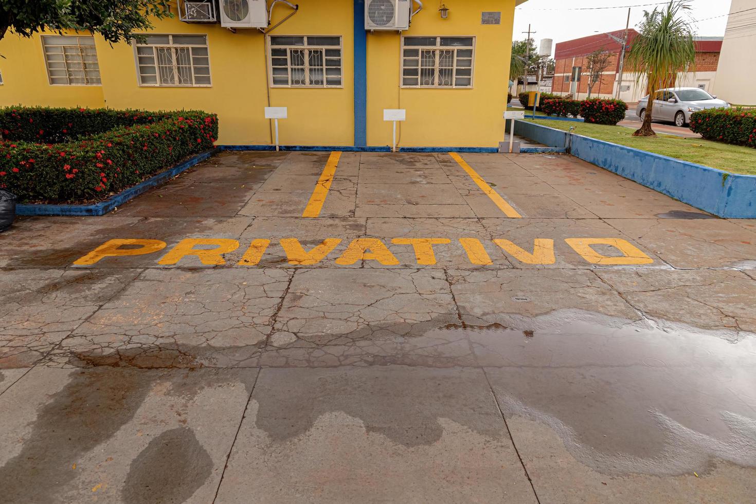 Private parking spaces for cars photo