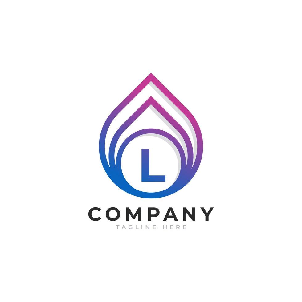 Initial Letter L with Oil and Gas Logo Design Inspiration vector