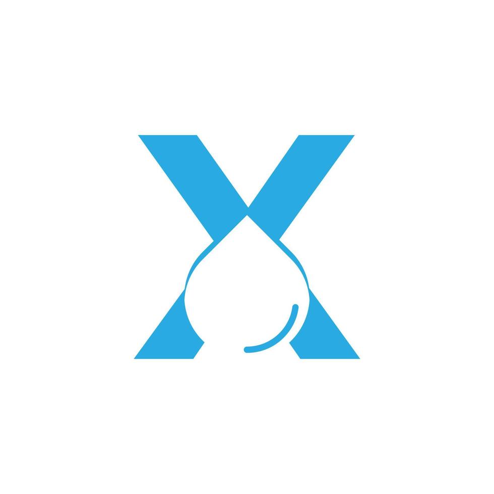 Initial Letter X Hydro Logo with Negative Space Water drop Icon Design Template Element vector