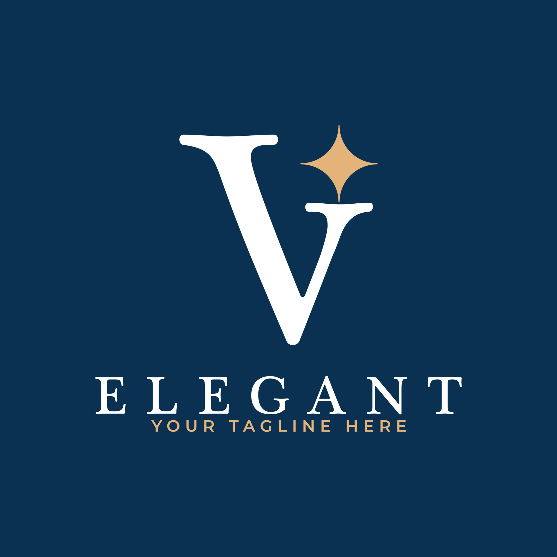 Initial Letter V Star Logo Design. V Letter with Star Icon Combination