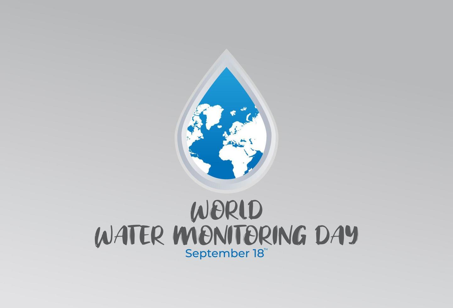 Flat Design Illustration Of World Water Monitoring Day Template, Design Suitable For Posters, Banner, Backgrounds, And Greeting Cards World Water Monitoring Day Themed vector