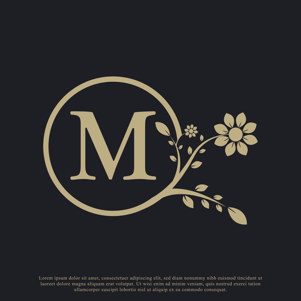 Circular Letter M Monogram Luxury Logo Template Flourishes. Suitable for Natural, Eco, Jewelry, Fashion, Personal or Corporate Branding. vector