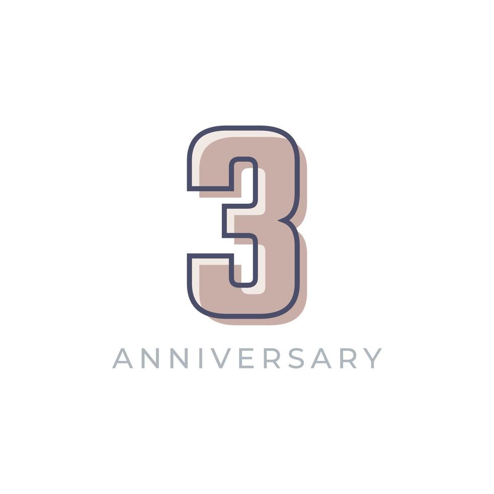 3 Year Anniversary Celebration Vector. Happy Anniversary Greeting Celebrates Template Design Illustration vector