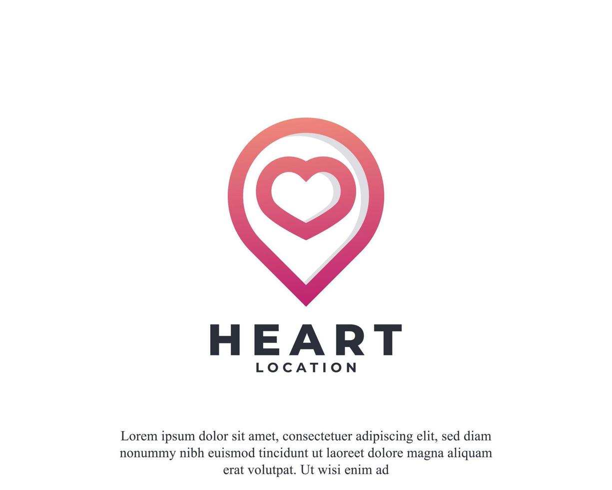Location Map Pin with Heart Icon Logo Design Template Element vector