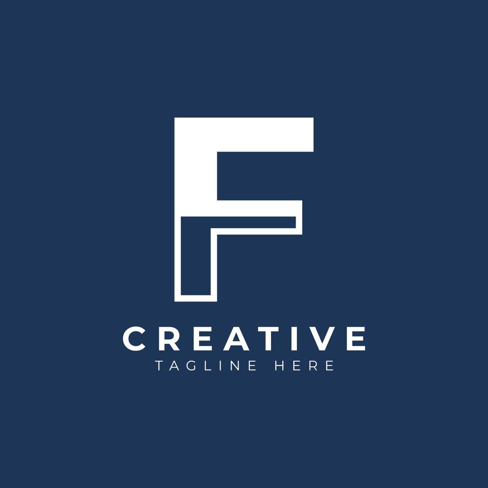 Creative Initial Letter F Logo Design. White Shape Circle Line Style. Usable for Business and Branding Logos. Flat Vector Logo Design Ideas Template Element.