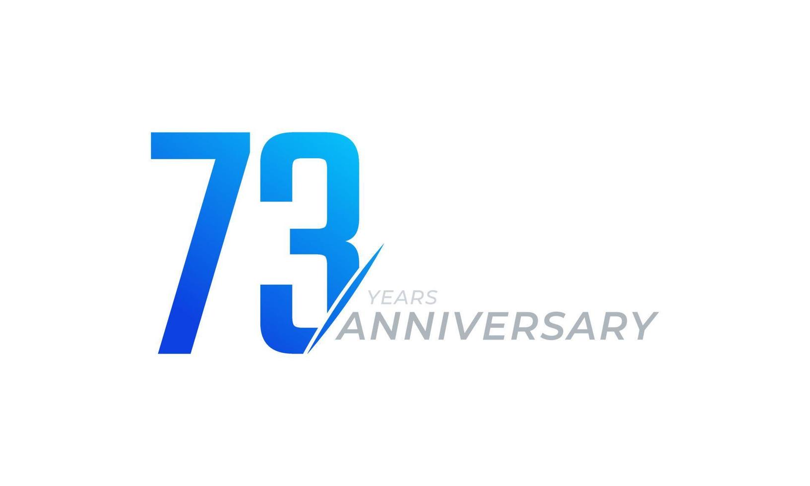 Vector de celebración de aniversario de 73 años. saludo de feliz aniversario celebra ilustración de diseño de plantilla