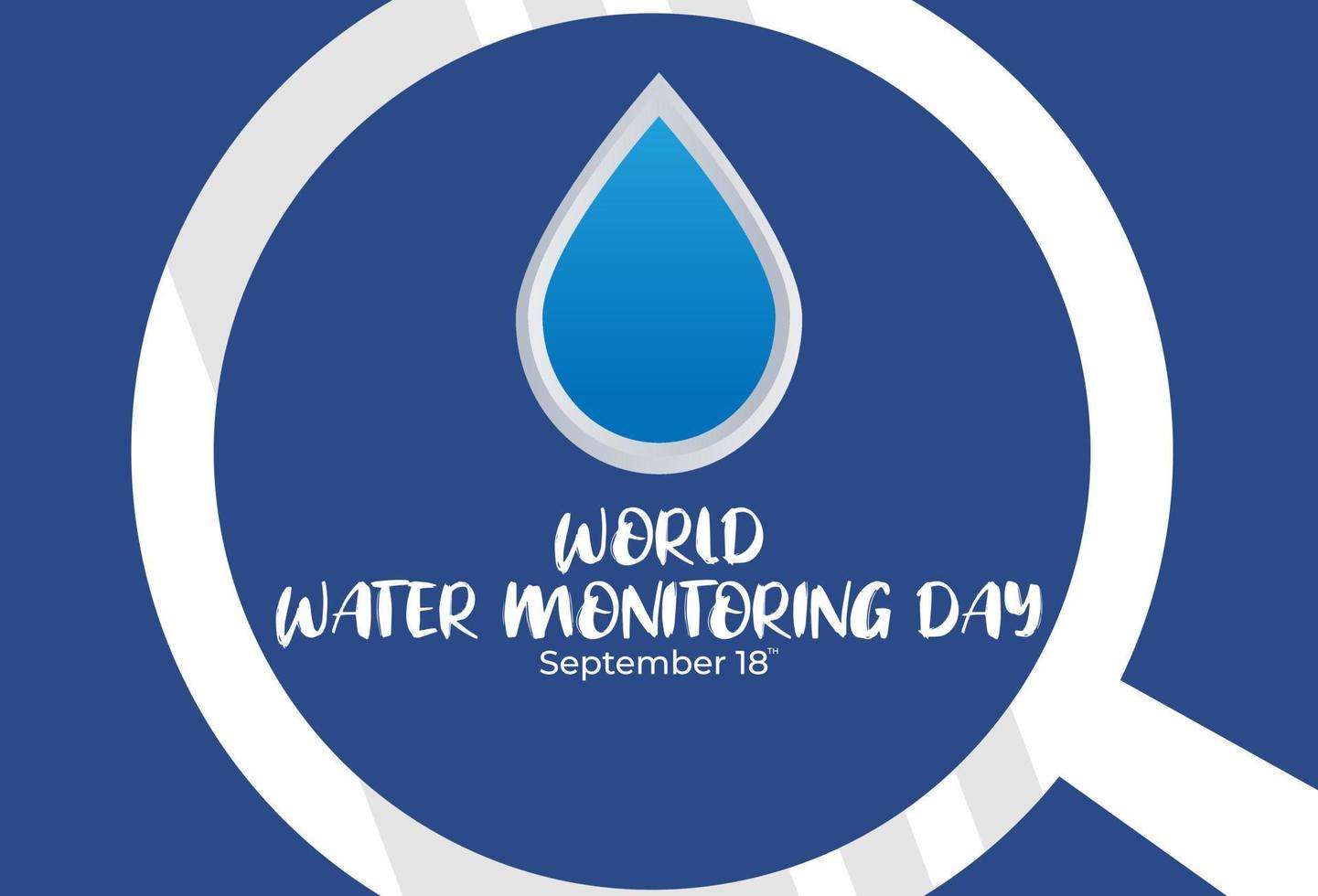 Flat Design Illustration Of World Water Monitoring Day Template, Design Suitable For Posters, Banner, Backgrounds, And Greeting Cards World Water Monitoring Day Themed vector