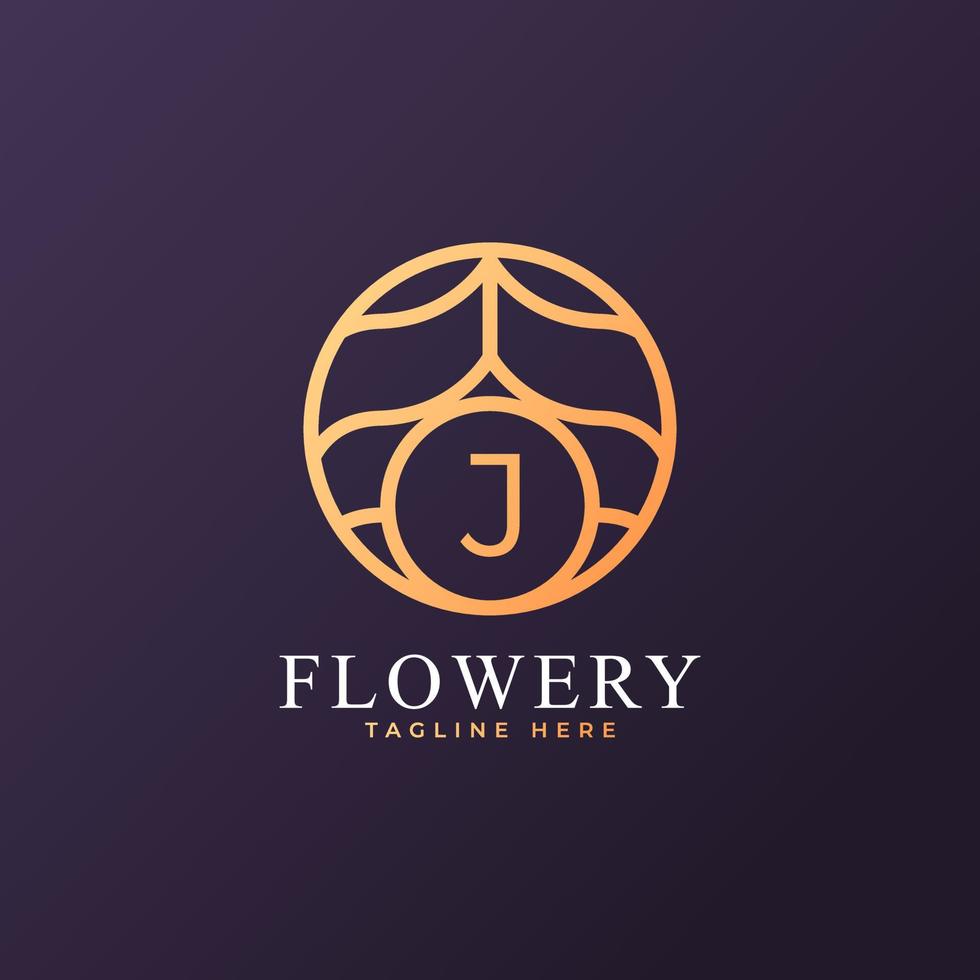 Flower Initial Letter J Logo Design Template Element. Eps10 Vector