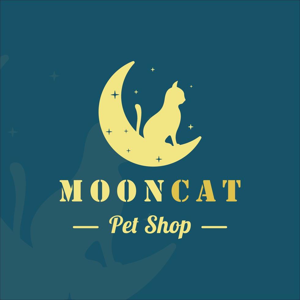 silhouette cat at the moon vintage logo vector illustration template icon  graphic design. pet shop for animal lovers creative sign or symbol business  concept 6262145 Vector Art at Vecteezy