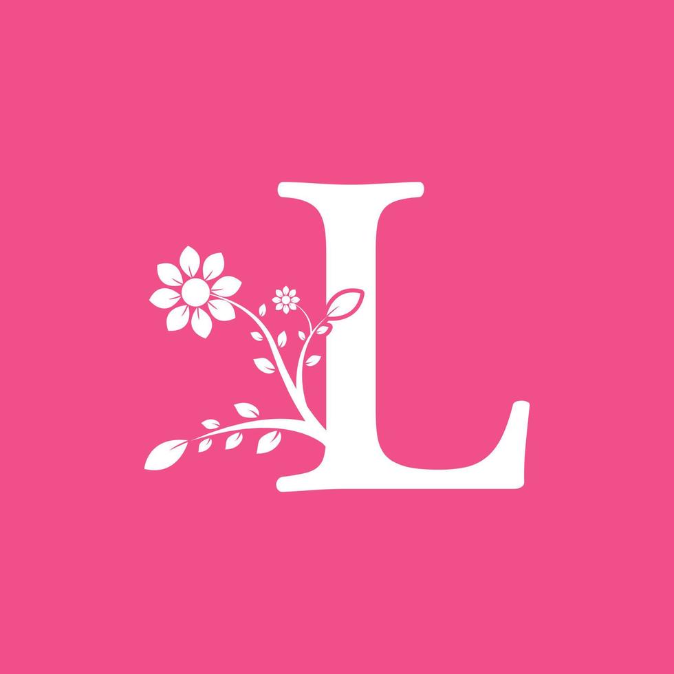 Letter L Linked Fancy Logogram Flower. Usable for Business and Nature Logos. vector