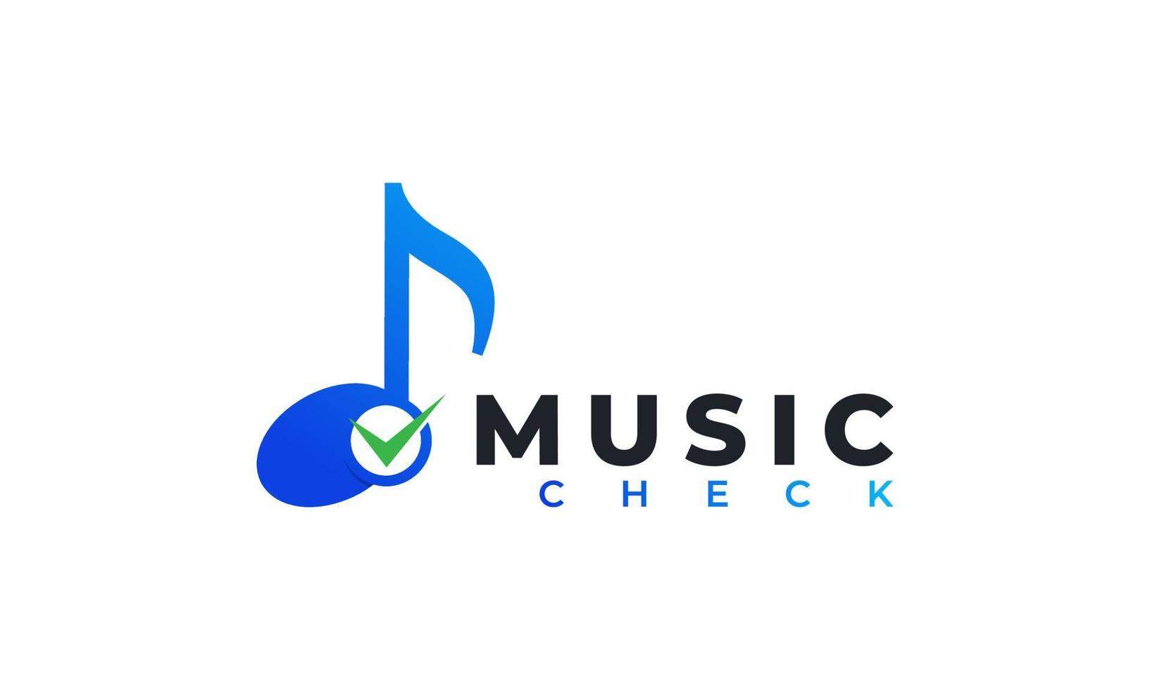 Good Music Logo. Music Note Combined with check Icon Vector Illustration