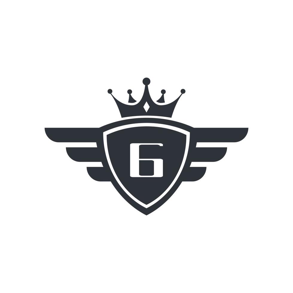 Number 6 Royal Sport Victory Emblem Logo Design Inspiration vector