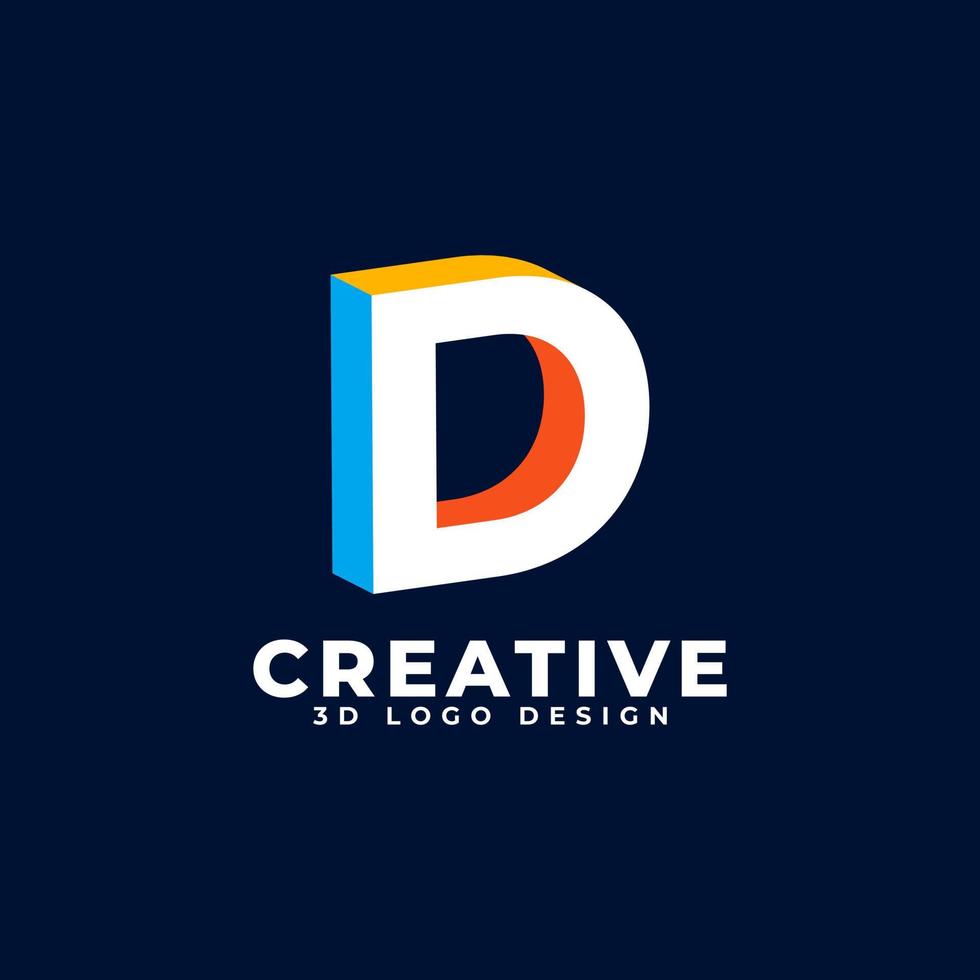 Letter D Logo Alphabet. Usable for Business and Branding Logos. vector