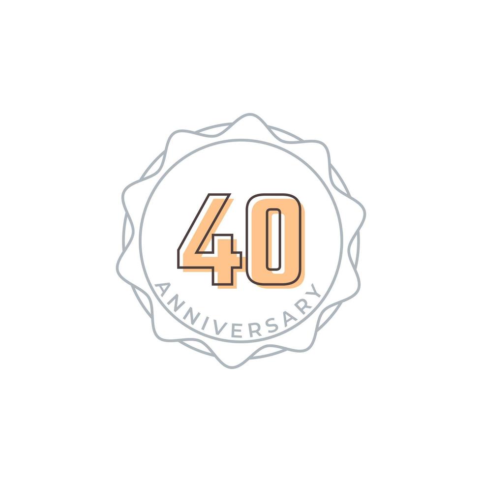 40 Year Anniversary Celebration Vector Badge. Happy Anniversary Greeting Celebrates Template Design Illustration