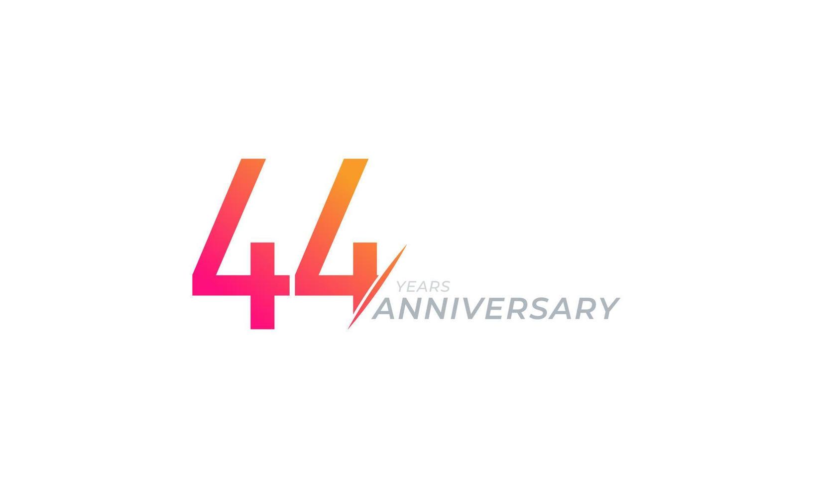 Vector de celebración de aniversario de 44 años. saludo de feliz aniversario celebra ilustración de diseño de plantilla