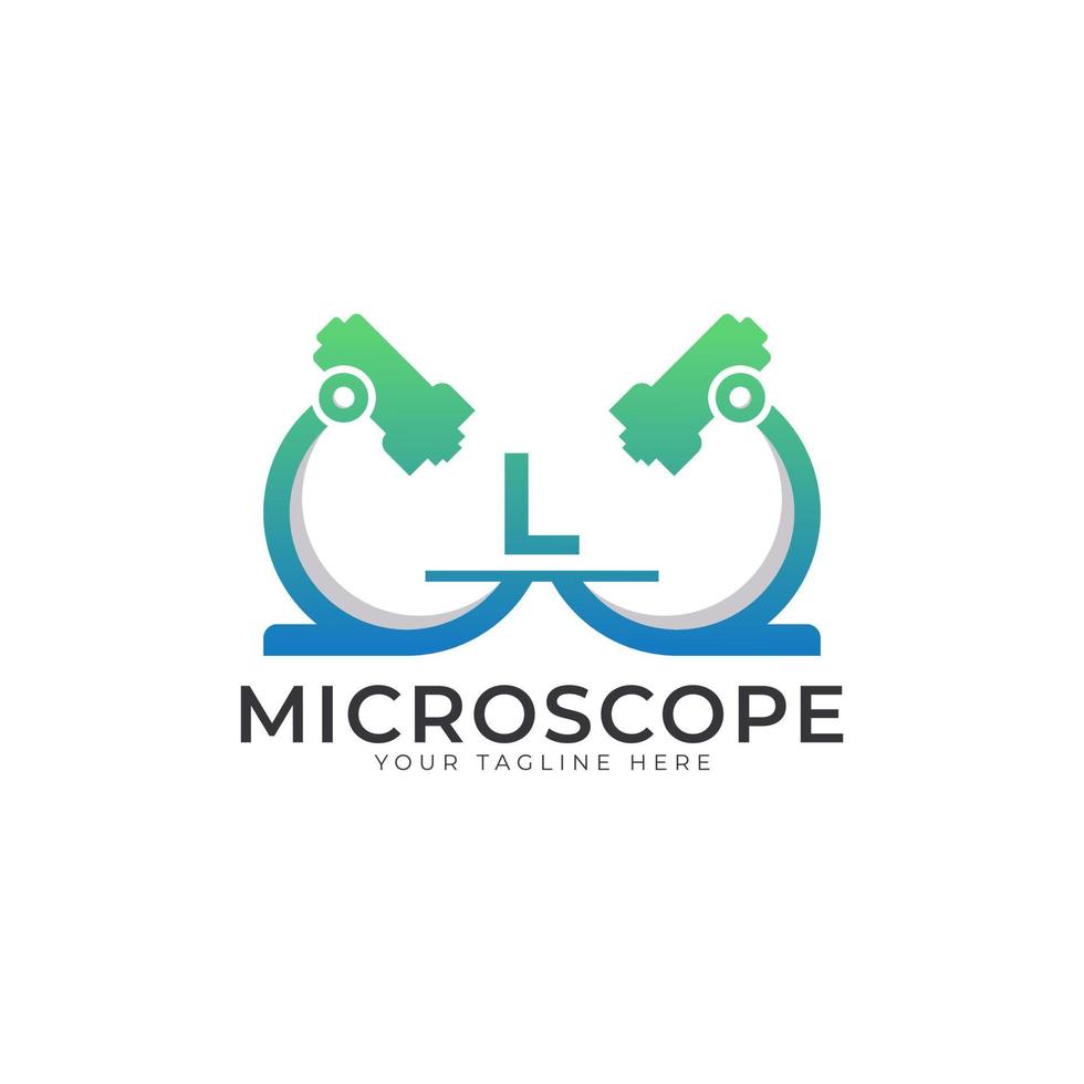 Laboratory Logo. Initial Letter L Microscope Logo Design Template Element. vector