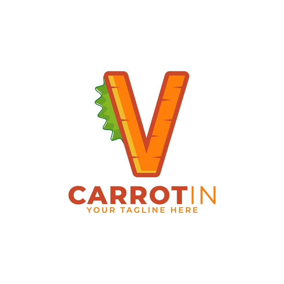 Initial Letter V Carrot Logo Design Vector. Designed for Web Site Design, Logo, App, UI vector