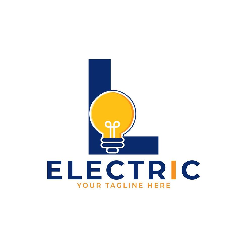 Modern Initial Letter L Smart Light Bulb Logo Design Vector Graphic Icon Template