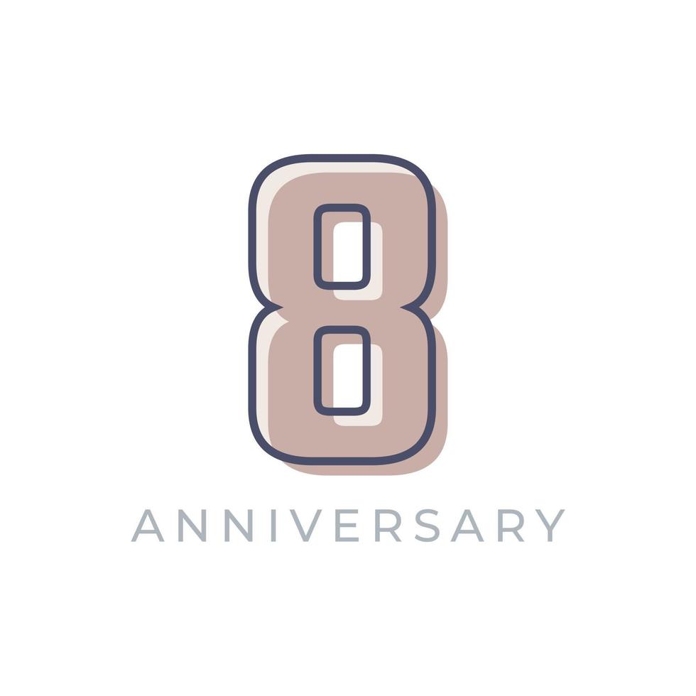 8 Year Anniversary Celebration Vector. Happy Anniversary Greeting Celebrates Template Design Illustration vector