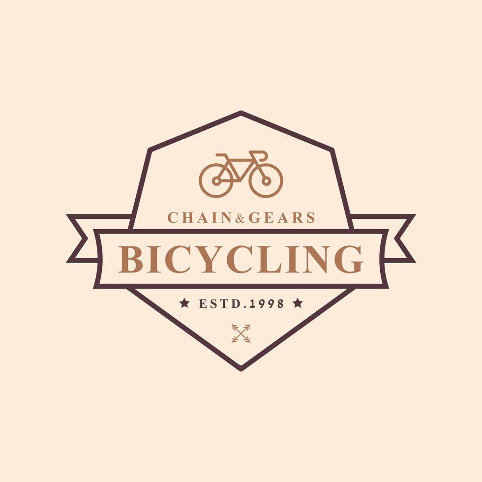 Vintage Retro Badge for Bicycle Repair and Services Shop Logo Emblem Design Symbol vector