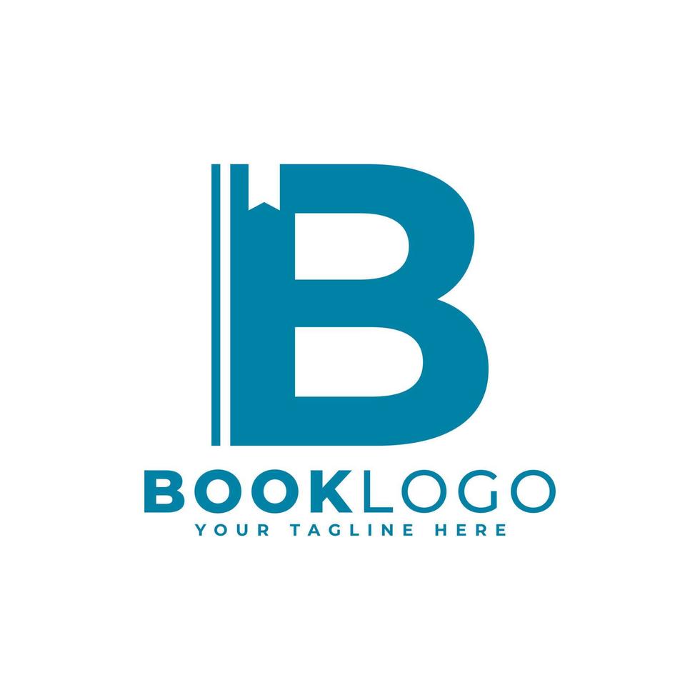 Letter Initial B Book Logo Design. Usable for Education, Business and Building Logos. Flat Vector Logo Design Ideas Template Element