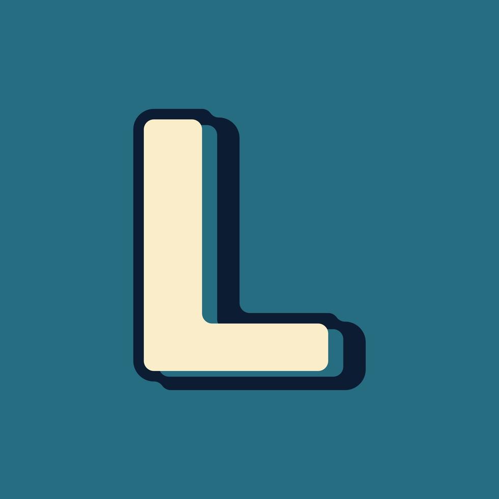 Vintage Retro Style Alphabet Letter L Logo Vector with Uppercase Font Template Element