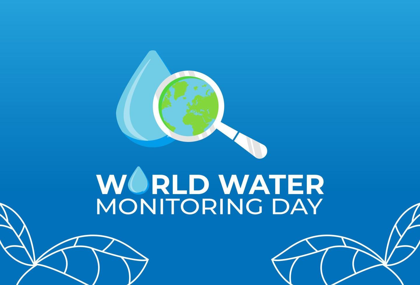 Flat Design Illustration Of World Water Monitoring Day Template, Design Suitable For Posters, Banner, Backgrounds, And Greeting Cards World Water Monitoring Day Themed vector
