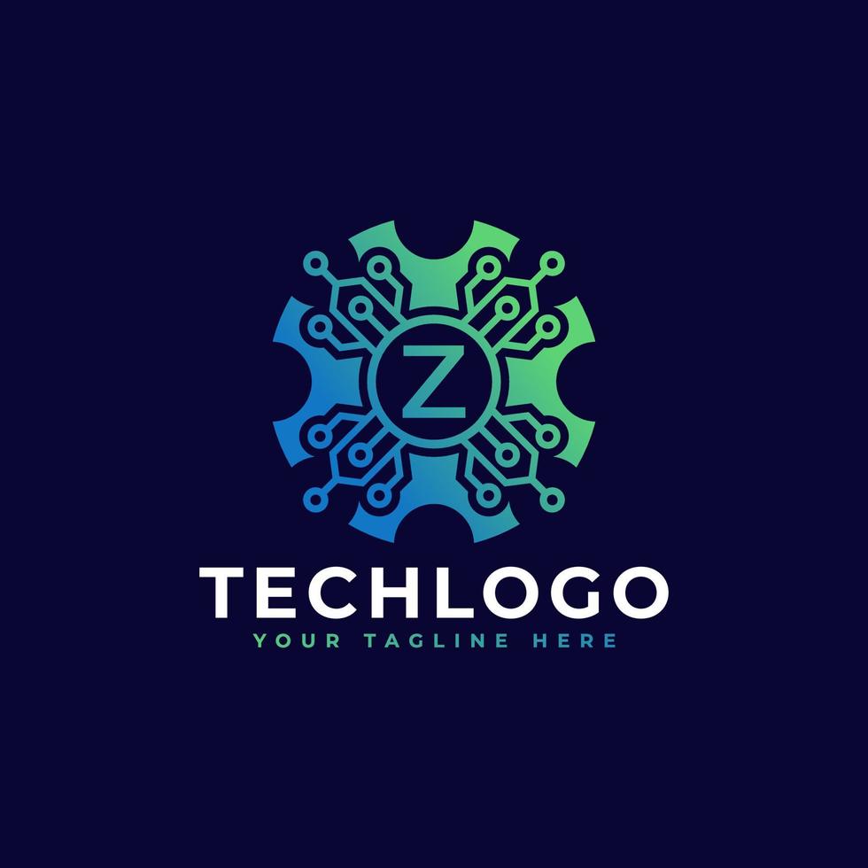 Technology Initial Letter Z Logo Design Template Element. vector
