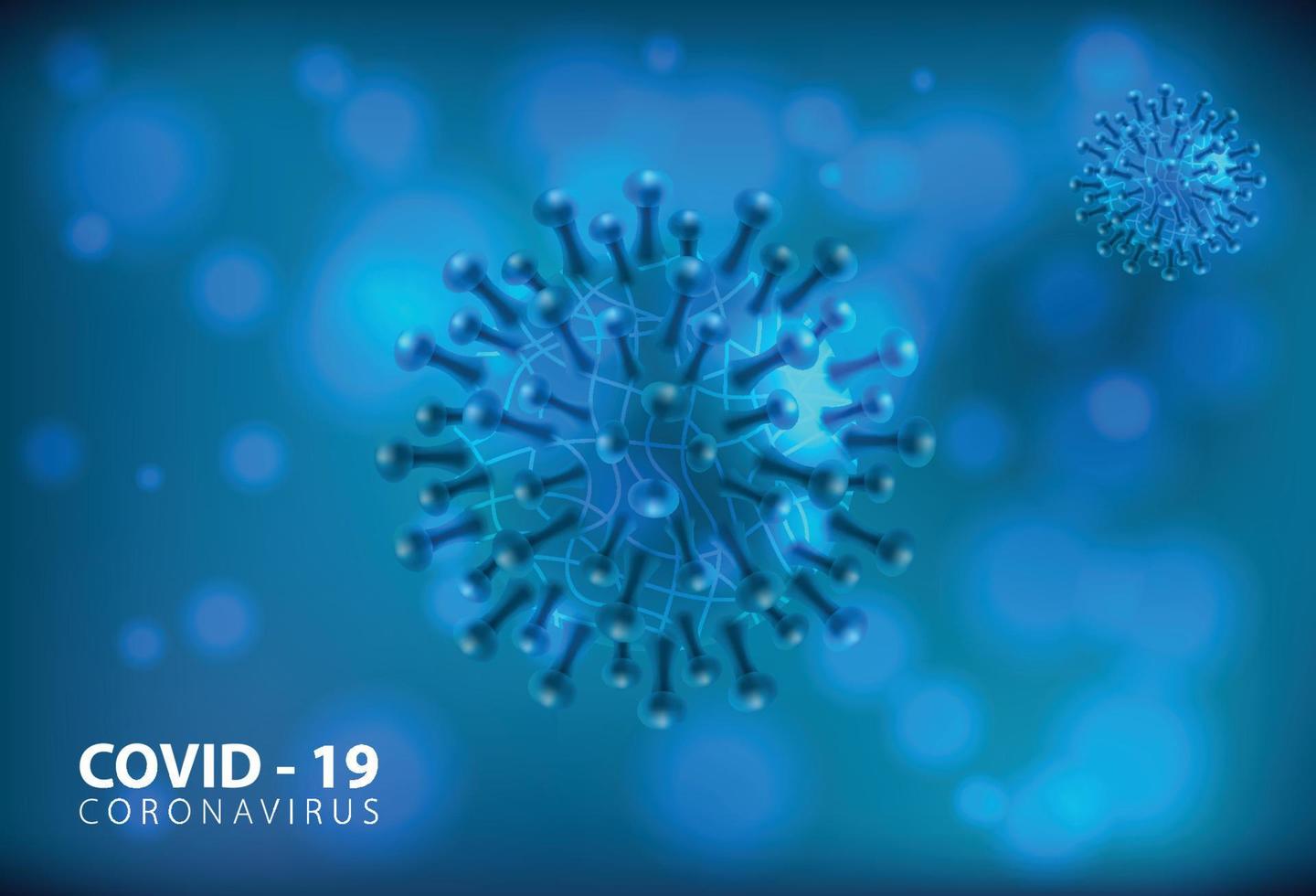 enfermedad por coronavirus covid-19 infección médica aislada. células patógenas del virus covid de la influenza respiratoria patógena china. nuevo nombre oficial para la enfermedad del coronavirus llamado covid-19, ilustración vectorial vector