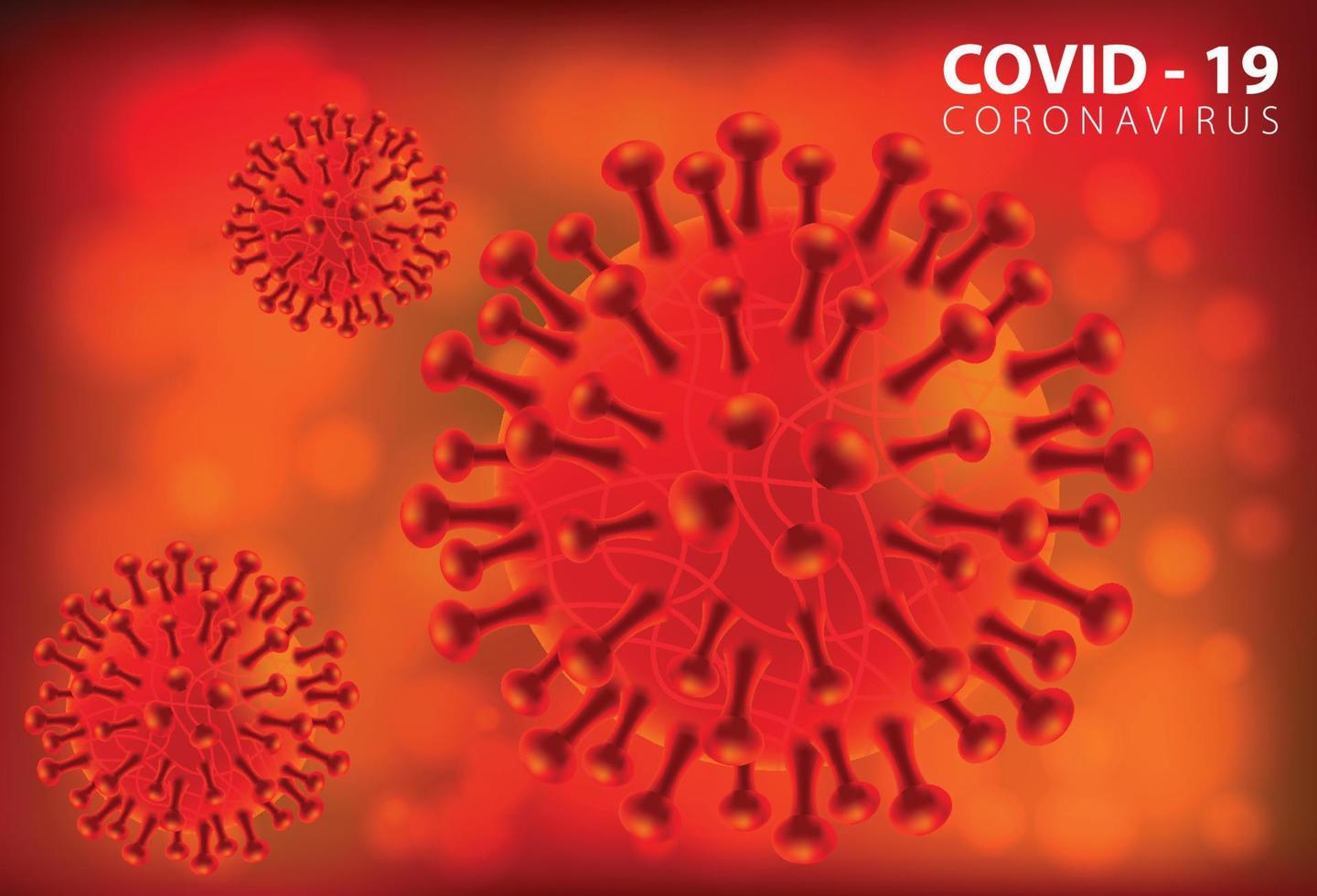 enfermedad por coronavirus covid-19 infección médica aislada. Células del virus covid de la influenza respiratoria patógena china. nuevo nombre oficial para la enfermedad del coronavirus llamado covid-19, ilustración vectorial vector