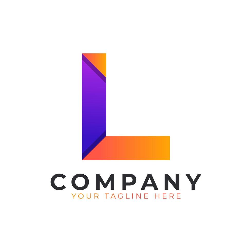 Creative Initial Letter L Logo Modern and Elegant. Purple and Orange Geometric Shape Arrow Style. Usable for Business and Branding Logos. Flat Vector Logo Design Ideas Template Element. Eps10 Vector