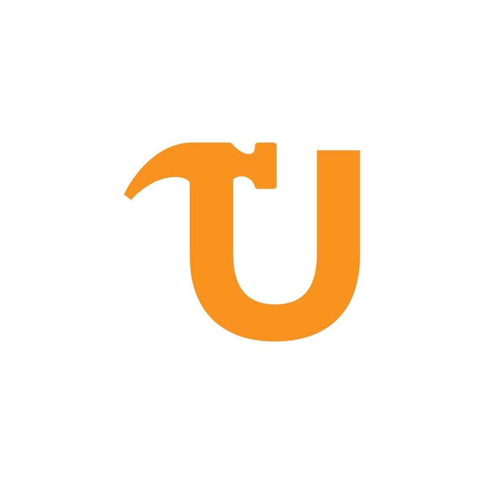 Initial Letter U Hammer Logo Design Inspiration vector