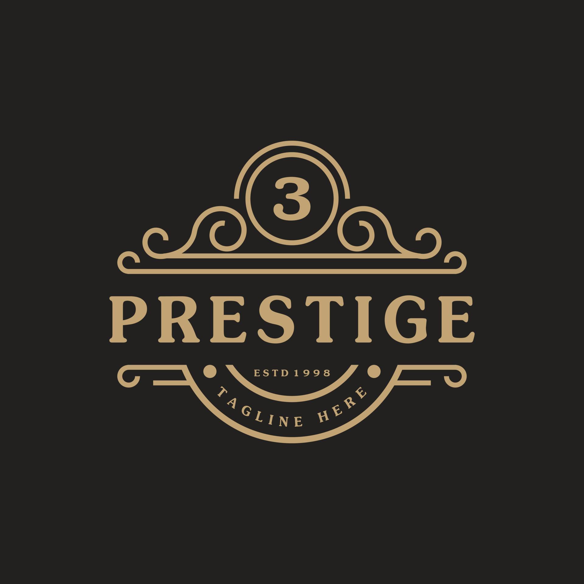 Number 3 Luxury Logo Flourishes Calligraphic Elegant Ornament Lines ...