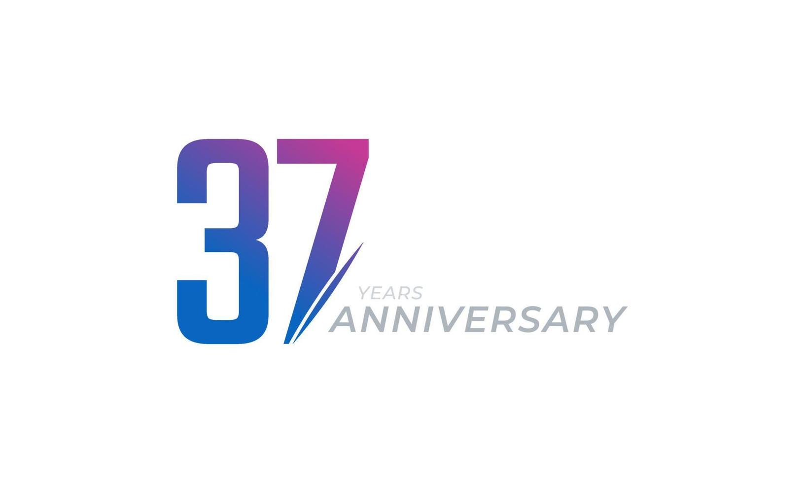 37 Year Anniversary Celebration Vector. Happy Anniversary Greeting Celebrates Template Design Illustration vector