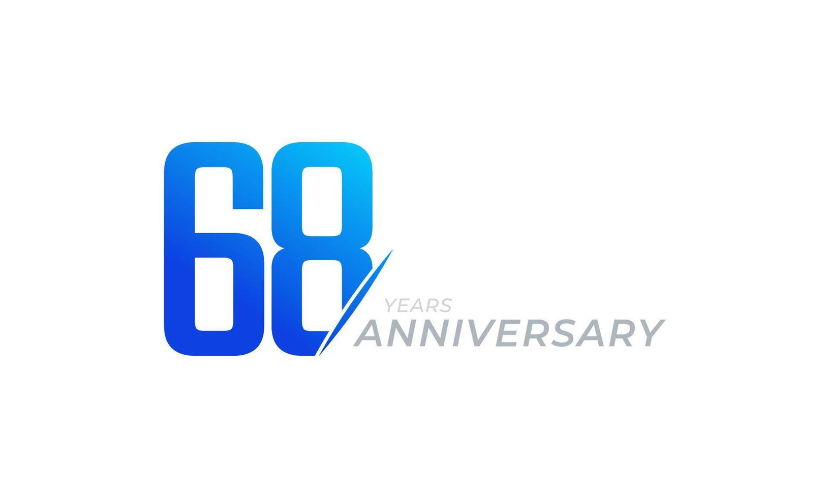 Vector de celebración de aniversario de 68 años. saludo de feliz aniversario celebra ilustración de diseño de plantilla