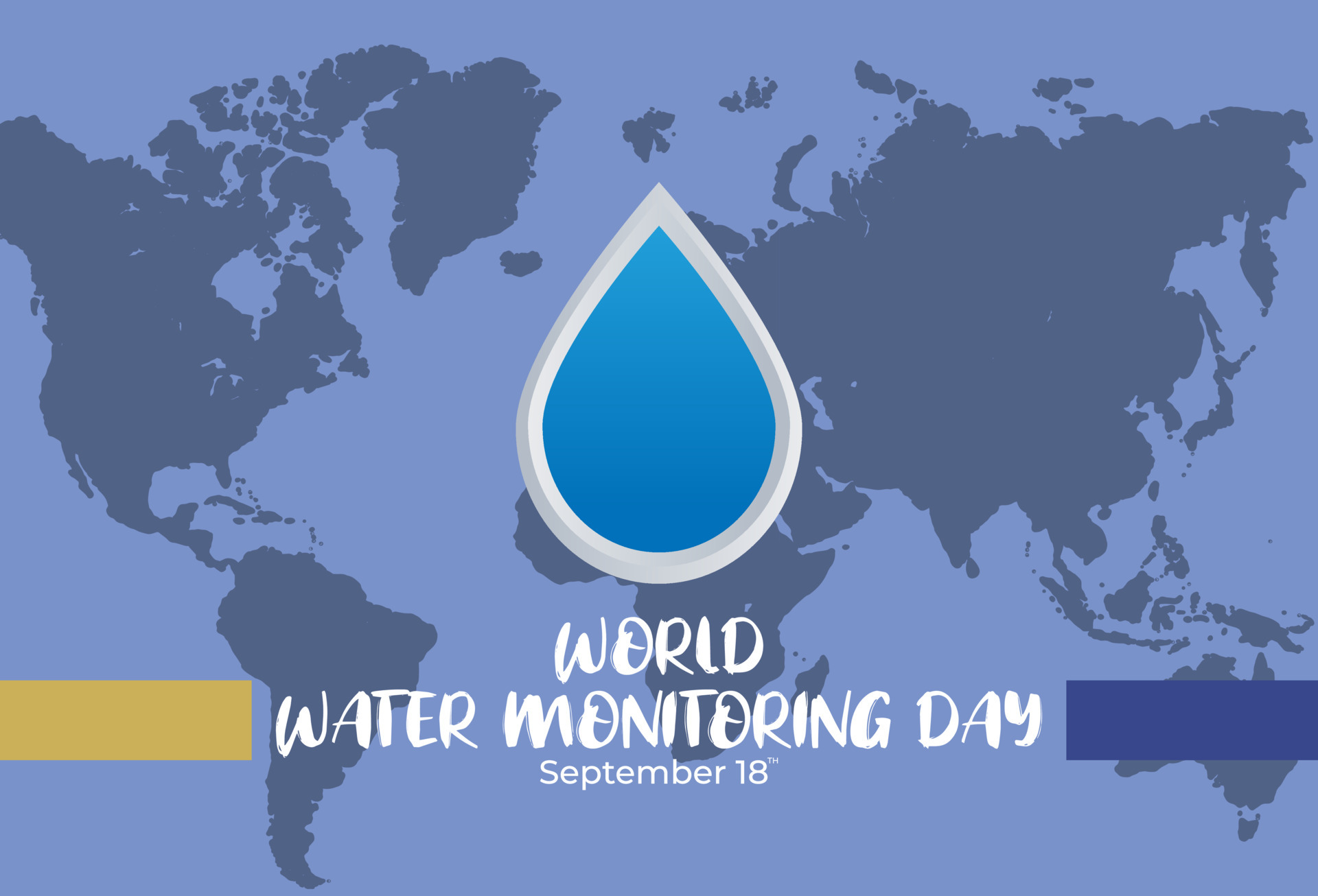 Flat Design Illustration Of World Water Monitoring Day Template, Design