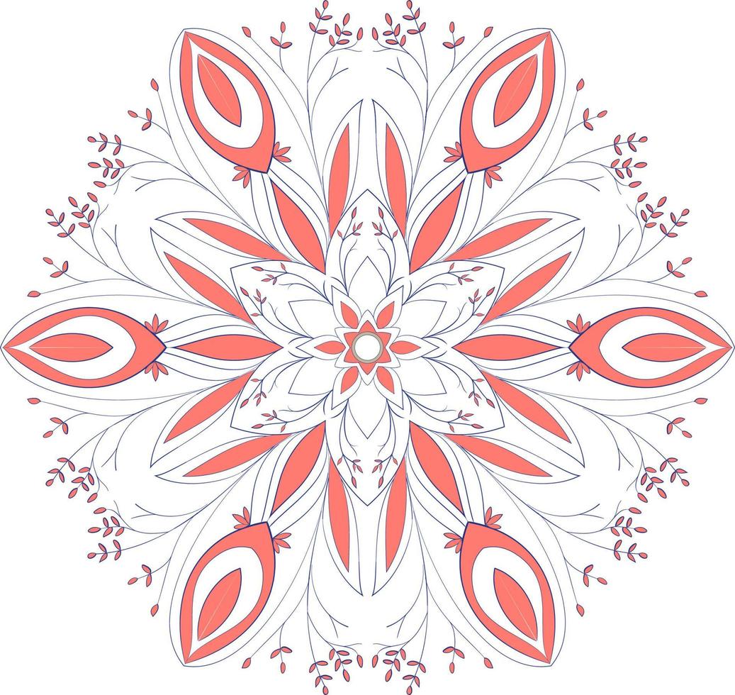 diseño ornamental de mandala vectorial parpadeante. círculo y simétrico vector