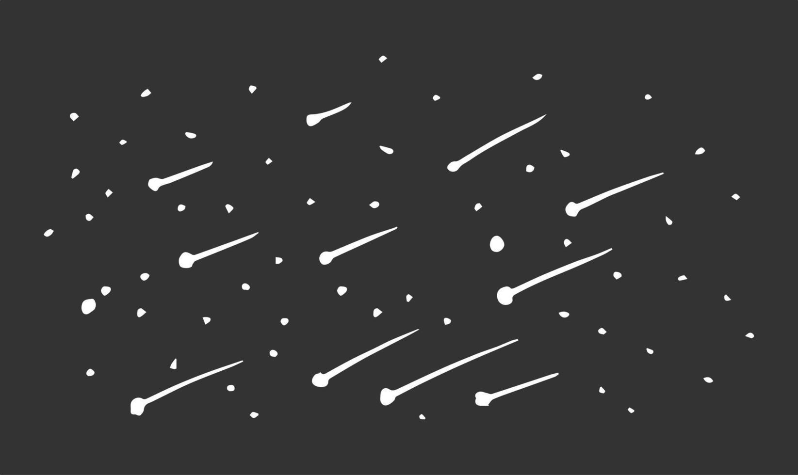 lluvia de meteoritos en la noche, ilustración vectorial. vector