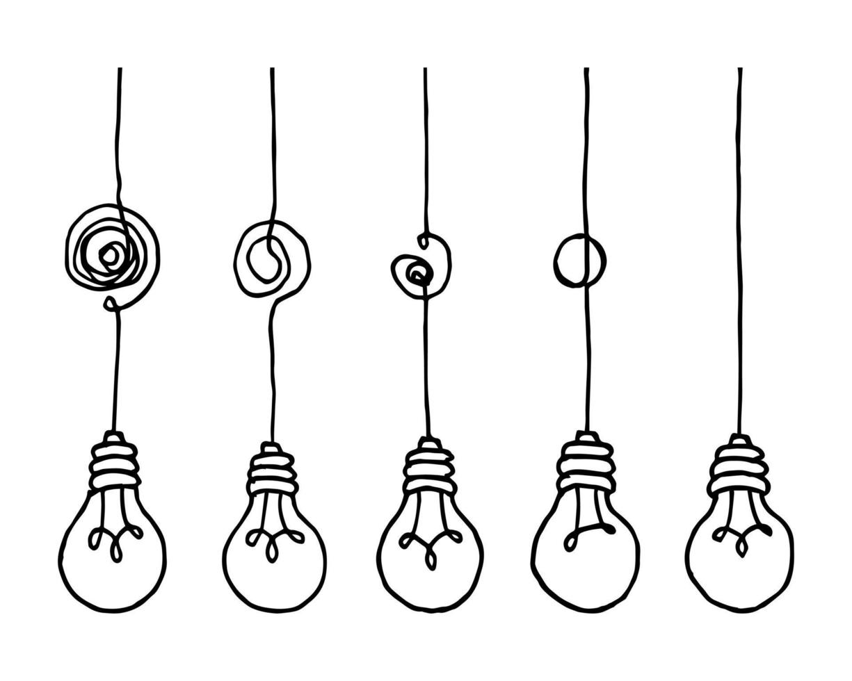 confusion clarity or path vector idea concept. Simplifying the complex . Doodle vector illustration.