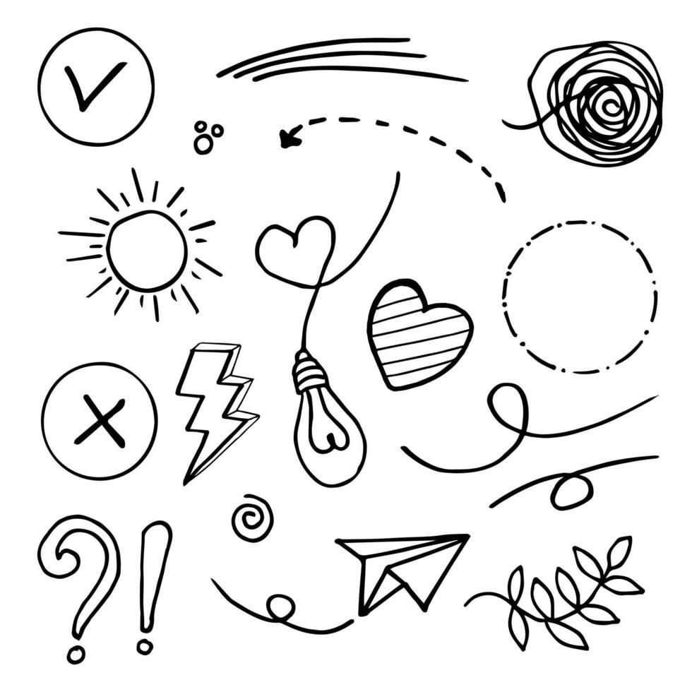 Doodle element vector set, for concept design.