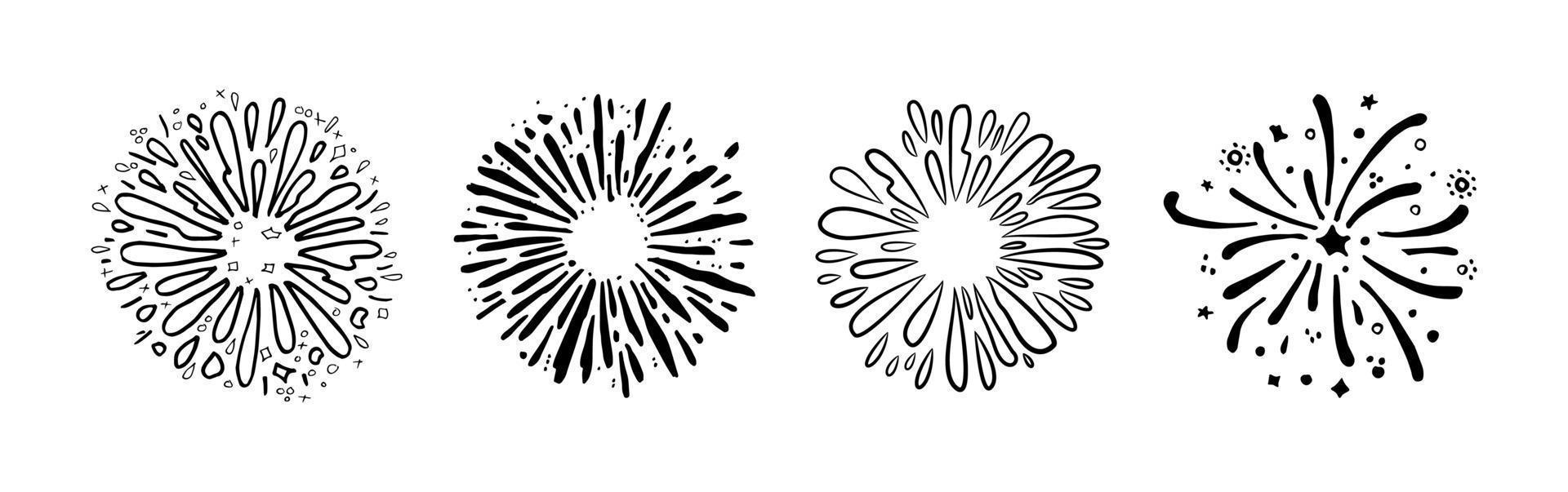 starburst hand drawn, vector illustration.