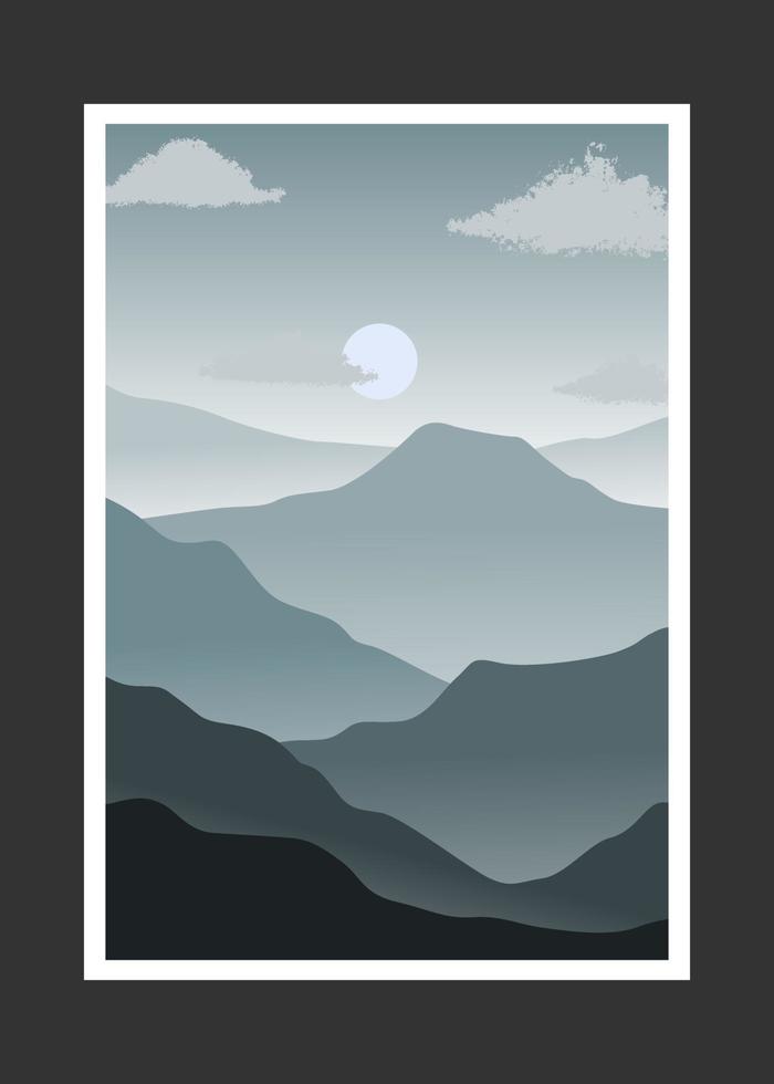 Abstract mountain painting, Abstract background, Premium Vector