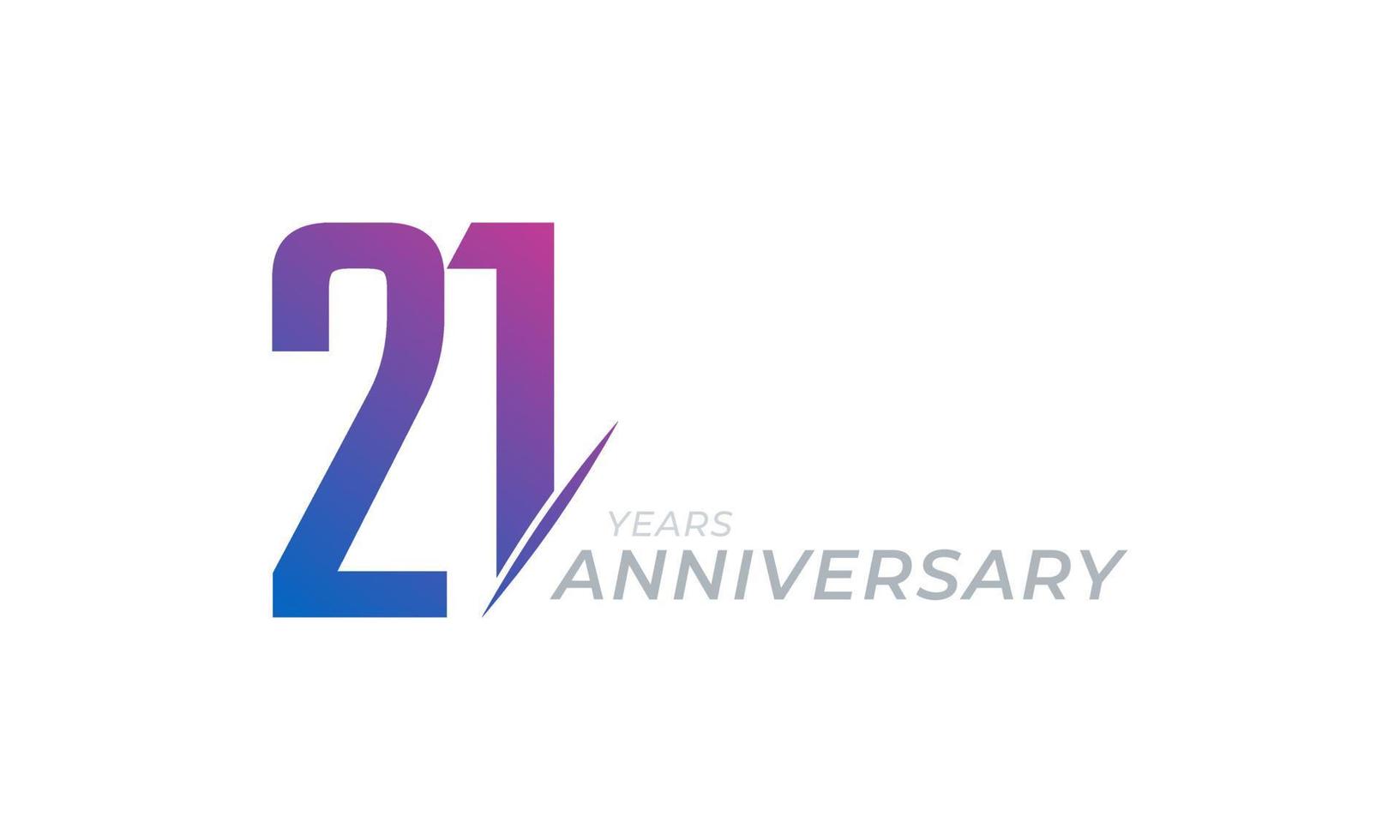 21 Year Anniversary Celebration Vector. Happy Anniversary Greeting Celebrates Template Design Illustration vector